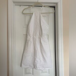 White Linen Halter Dress